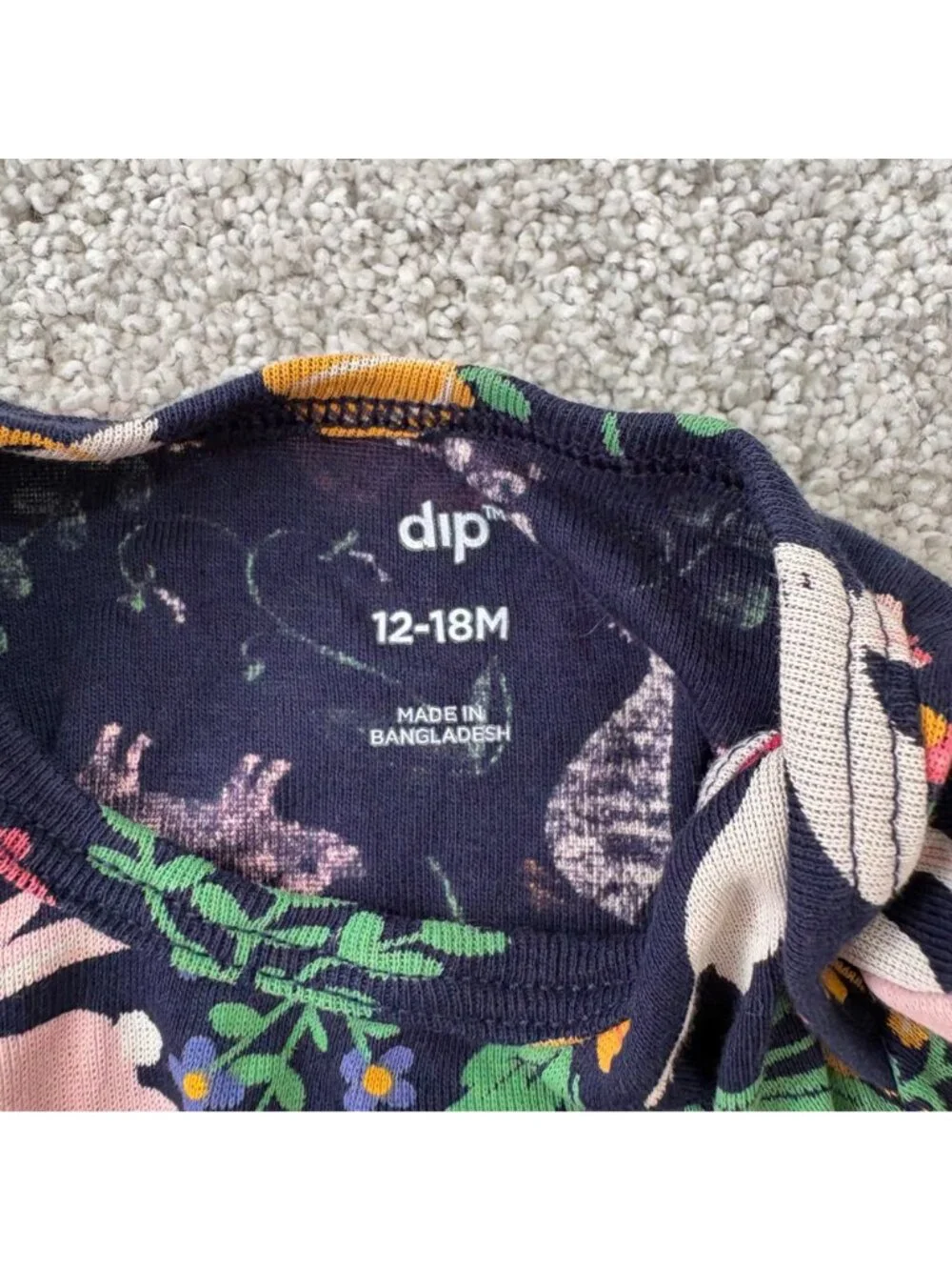 Dip One Piece Infant Baby Girl Outfit 12-18 months Long Sleeve Animals Baroque